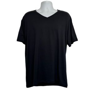 01.ALGO Shirt Black Short Sleeve V-Neck Casual Performance‎ SPF Quick Dry Sz XL